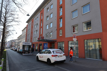 Das Hotel Senator, wo eine Notunterkunft eingerichtet wurde