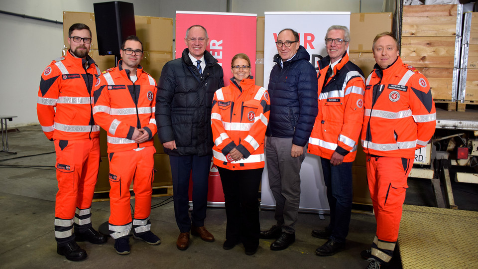 Das Team der Johanniter bei der Pressekonferenz